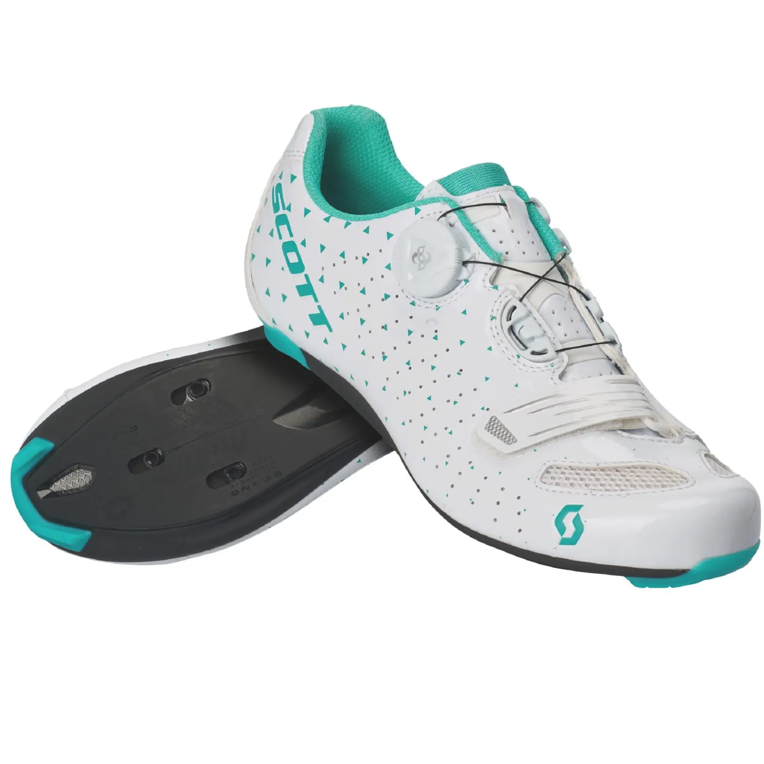 gloss white/turquoise blue - Scott Shoe Road Comp Boa Lady