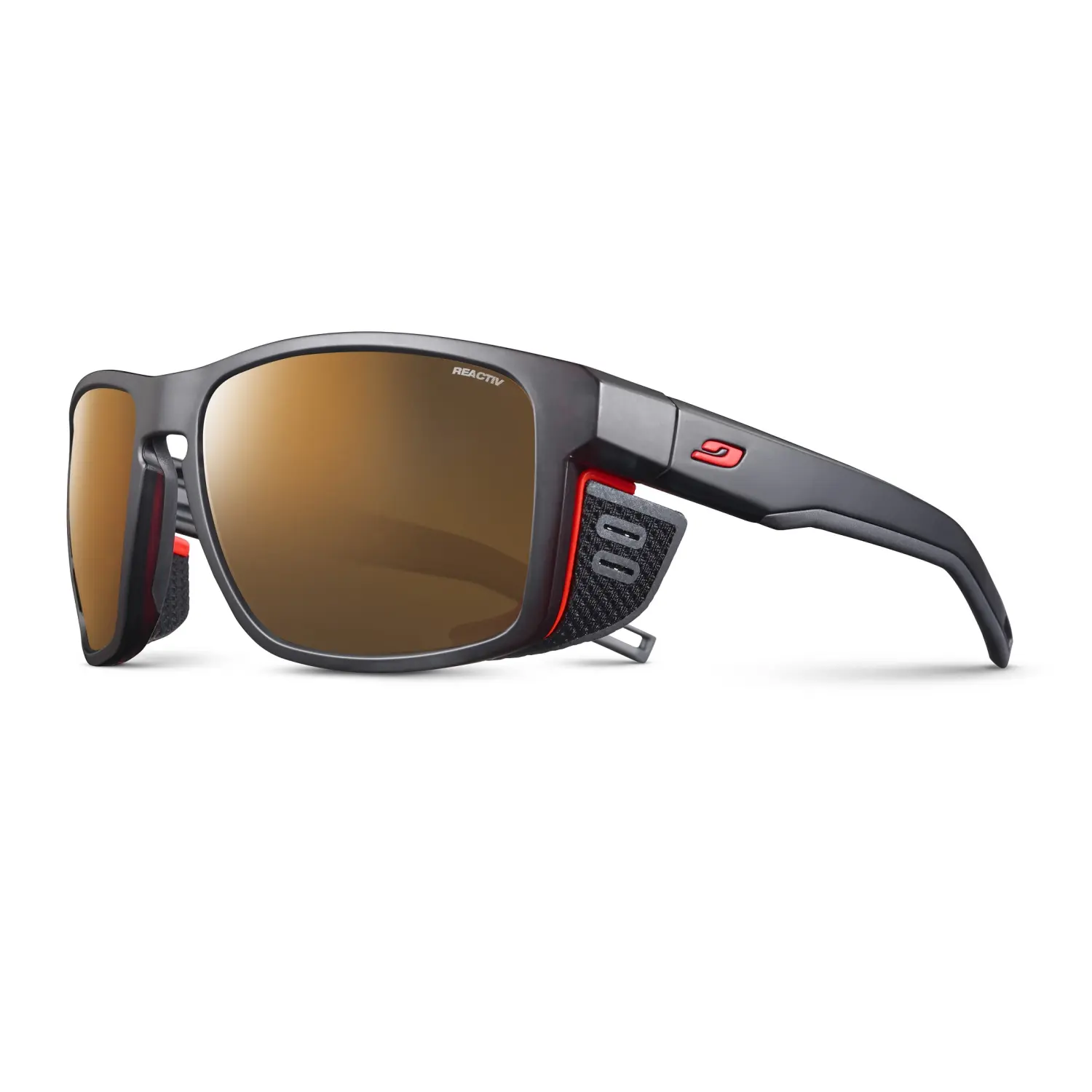 black transluscent/neon/orange - Julbo Shield M Reactiv High Mountain 2-4