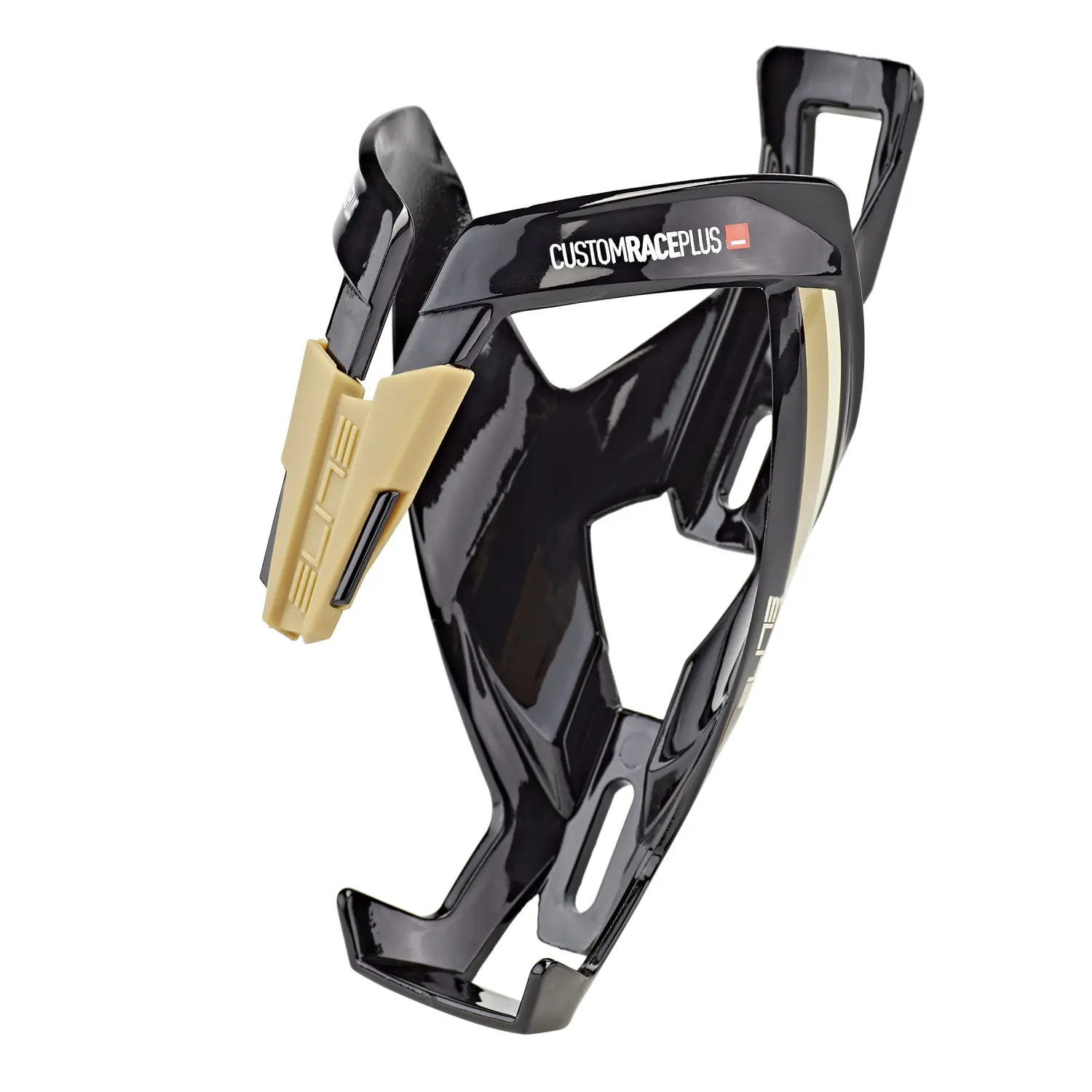 glossy black / beige - Elite Custom Race Plus Bottle Cage