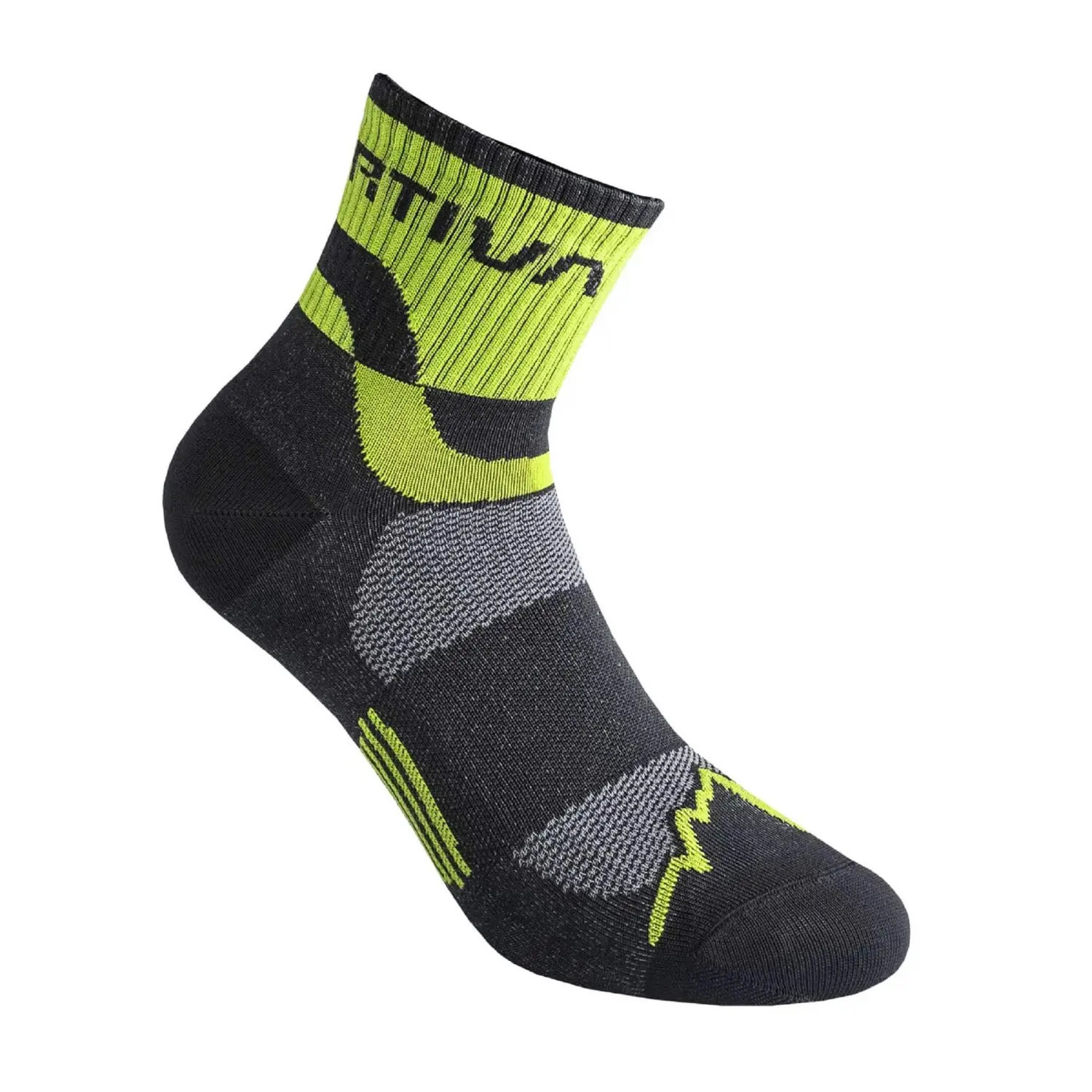 black/lime green - La Sportiva Trail Running Socks
