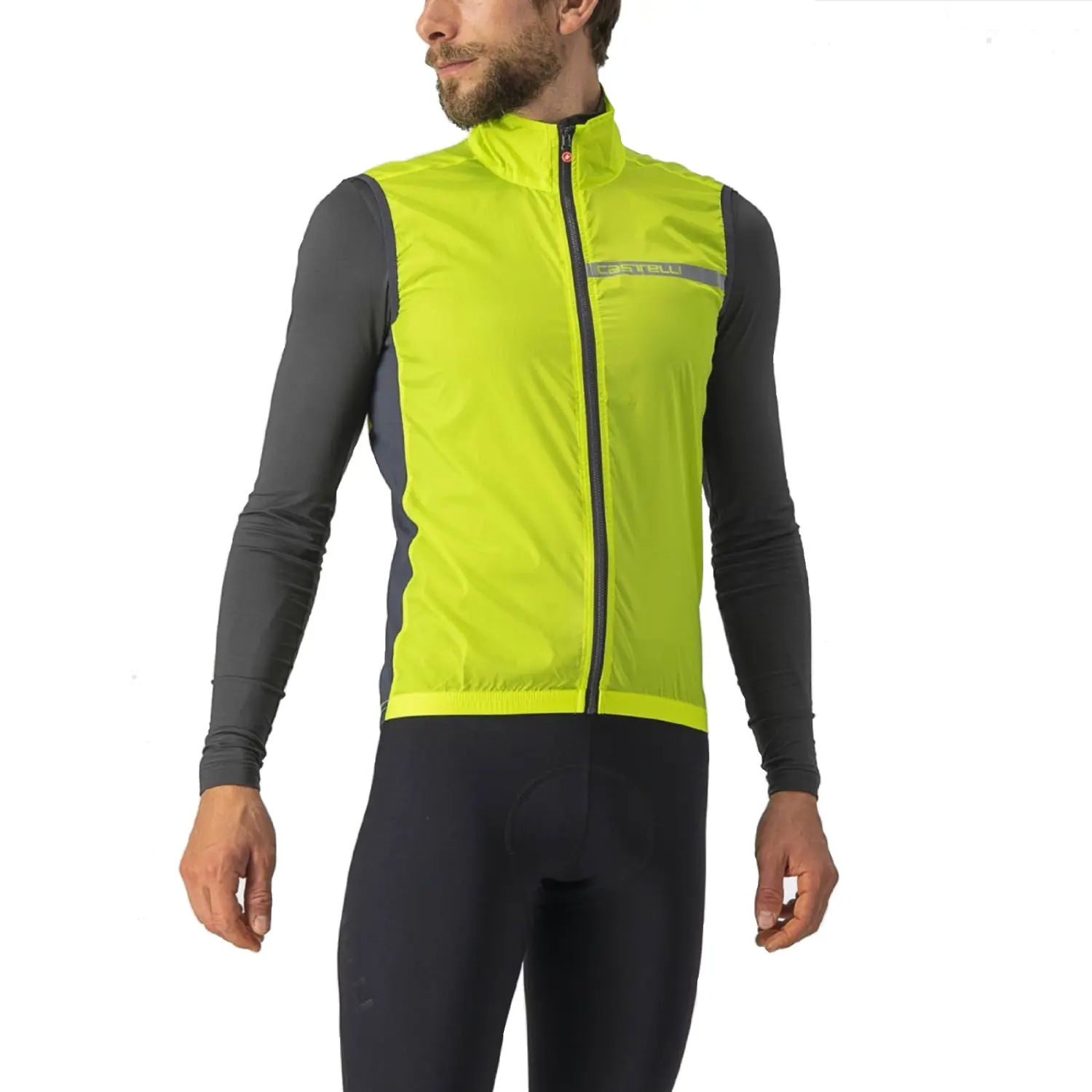 electric lime/dark gray - Castelli Squadra Stretch Vest
