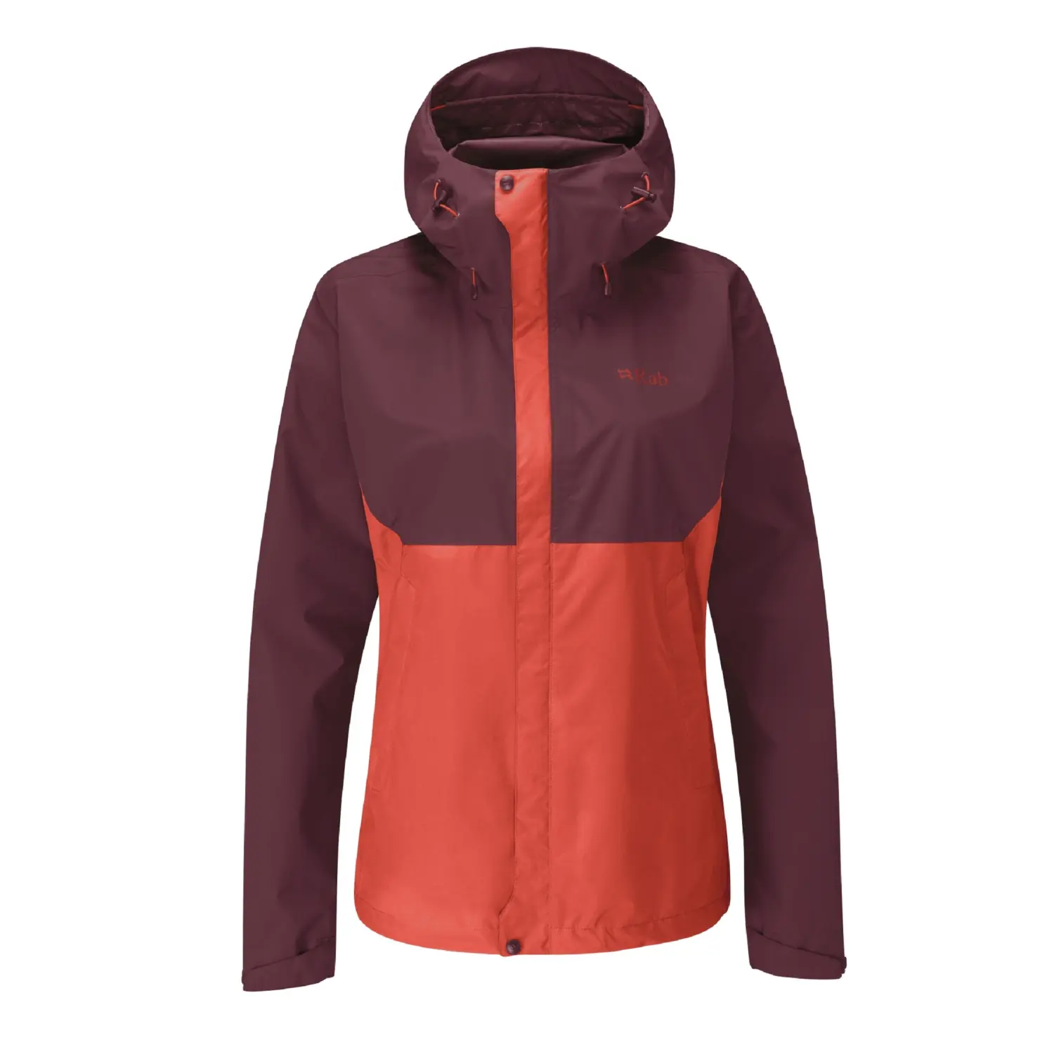 deep heather/red grapefruit - Rab Downpour Eco Jacket Wmns