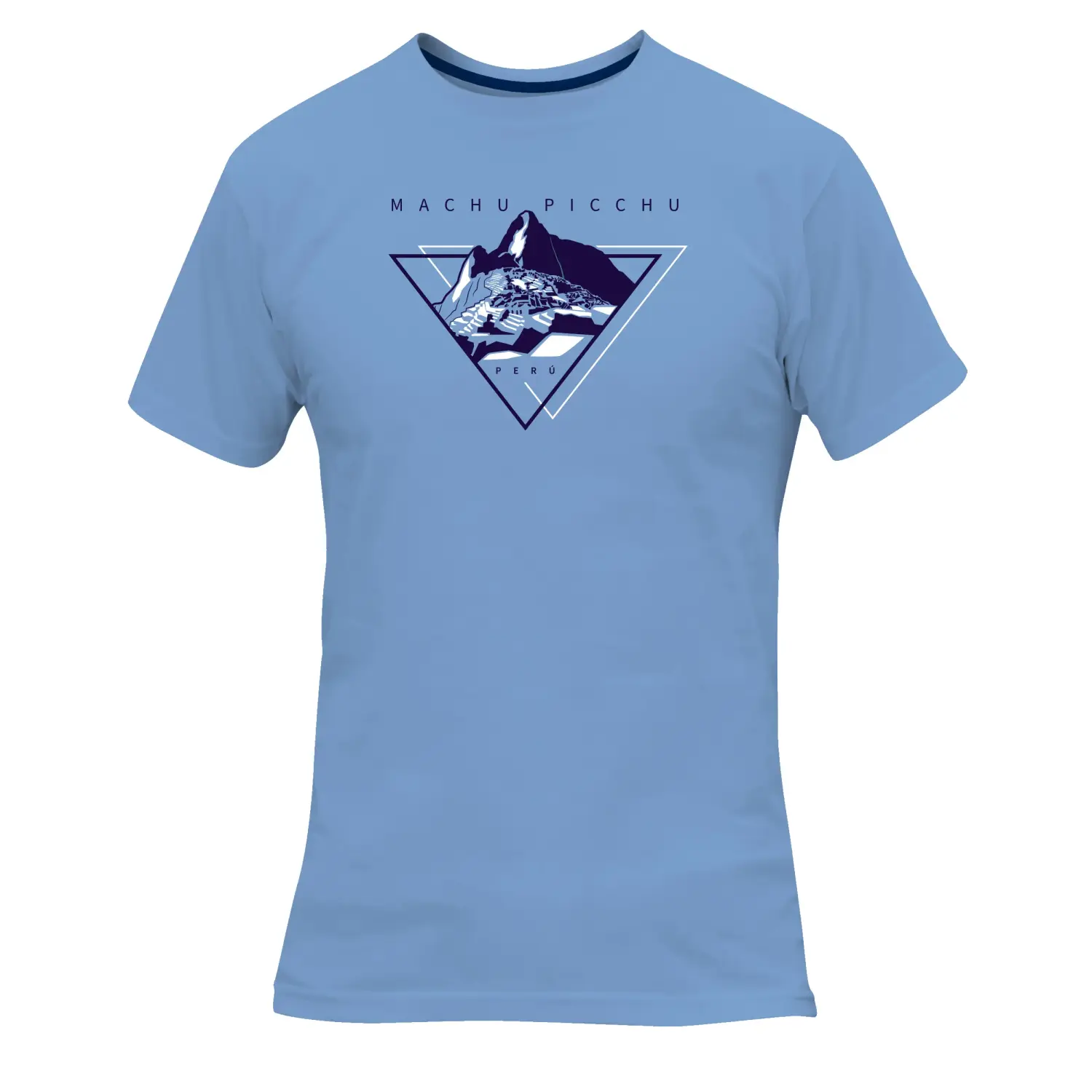 azul cielo - Tatoo Polo Hombre Machu Pichu Triangulo