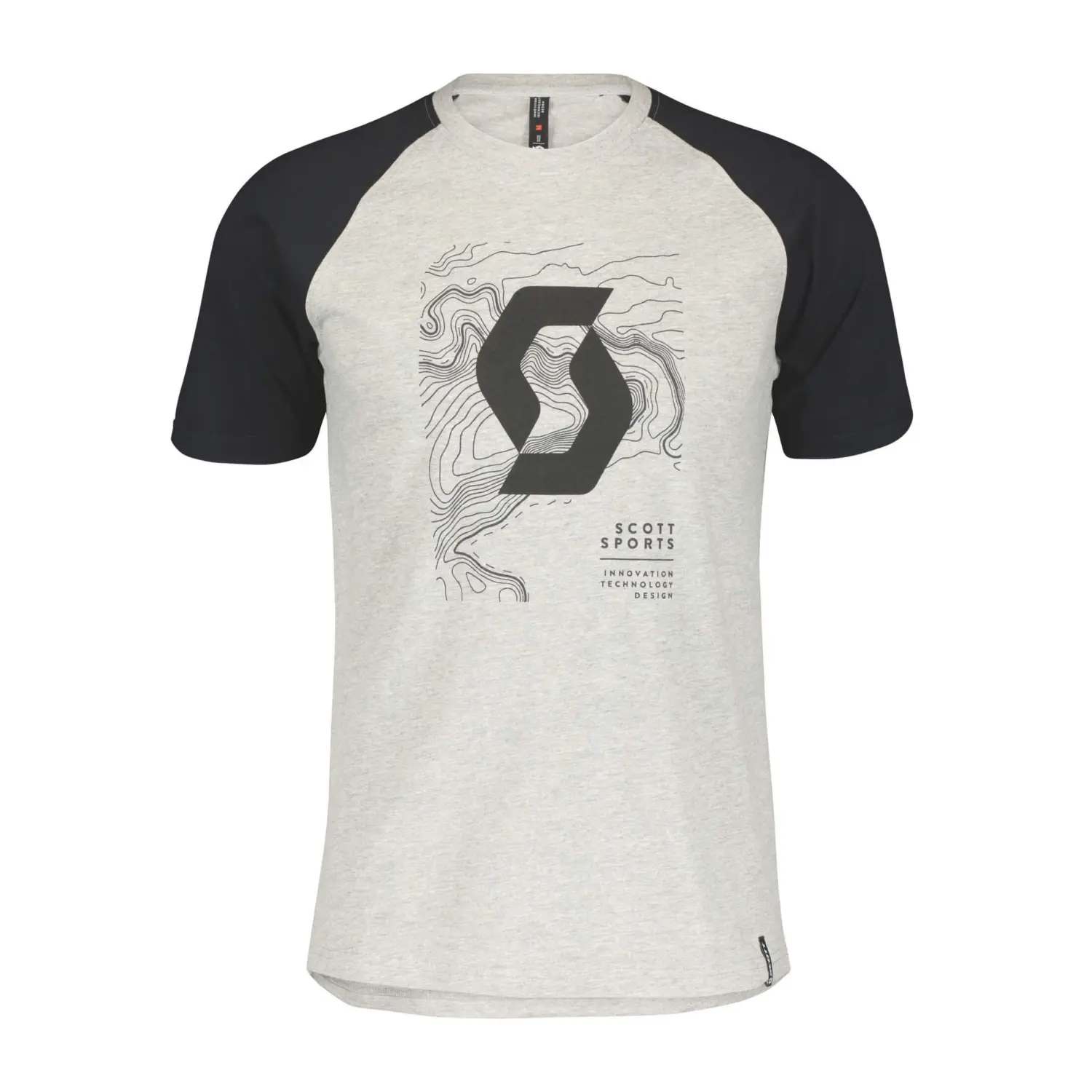 light grey melange/black - Scott Tee M’s Icon Raglan SS