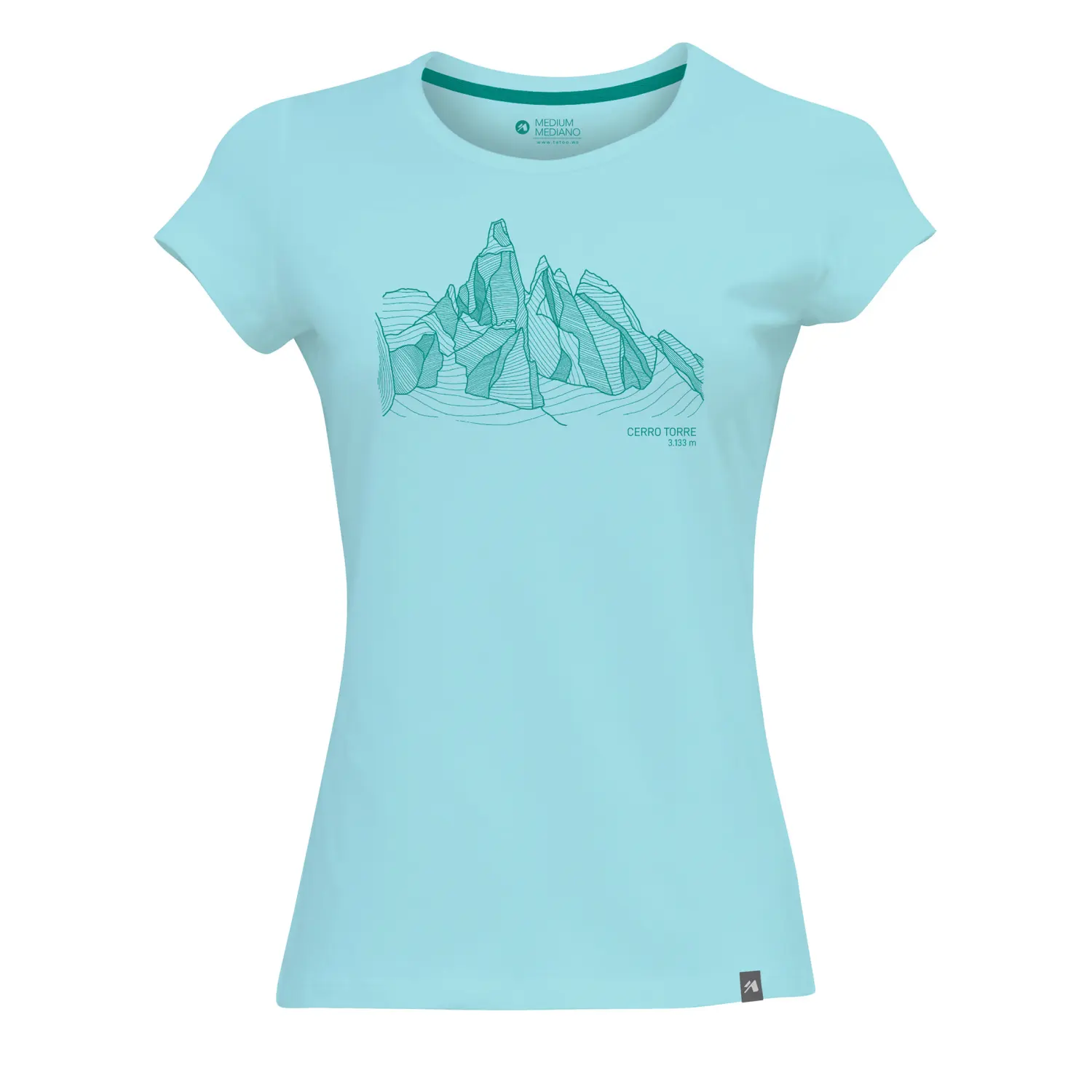 celeste - Tatoo Polera Mujer Cerro Torre Lineal