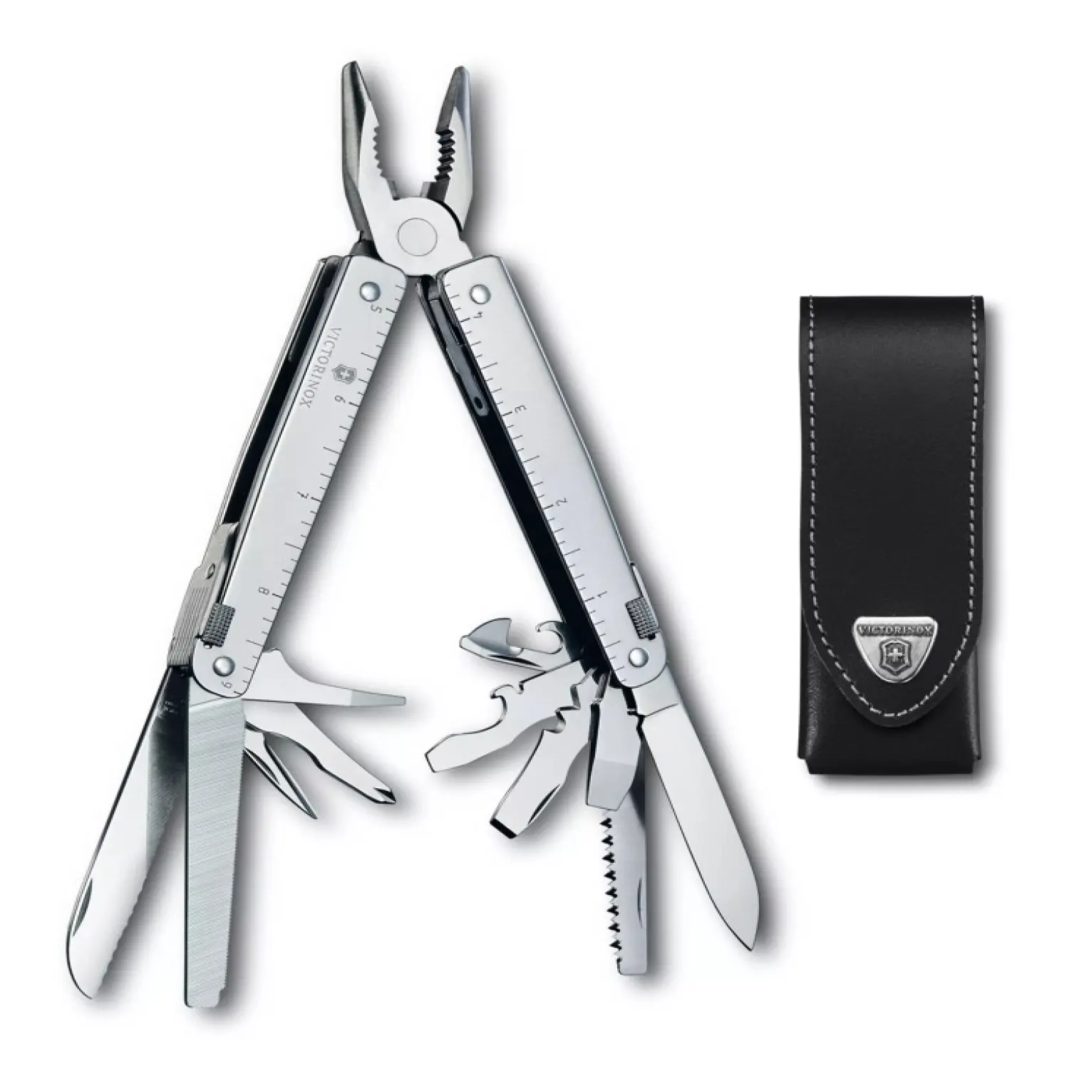 black - Victorinox Swisstool 26F Con Estuche Cuero