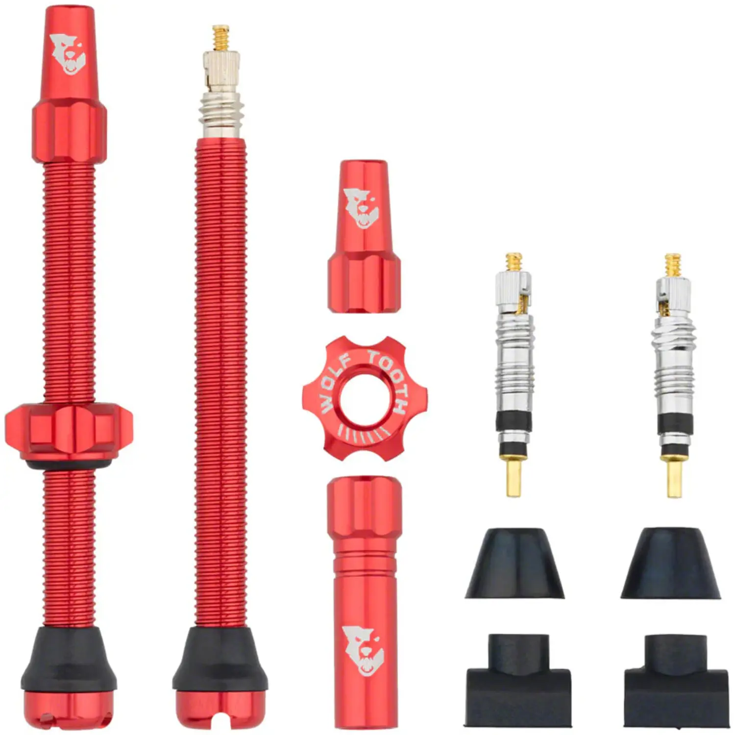 red - Wolf Tooth Tubeless Valve Stem Kit60mm