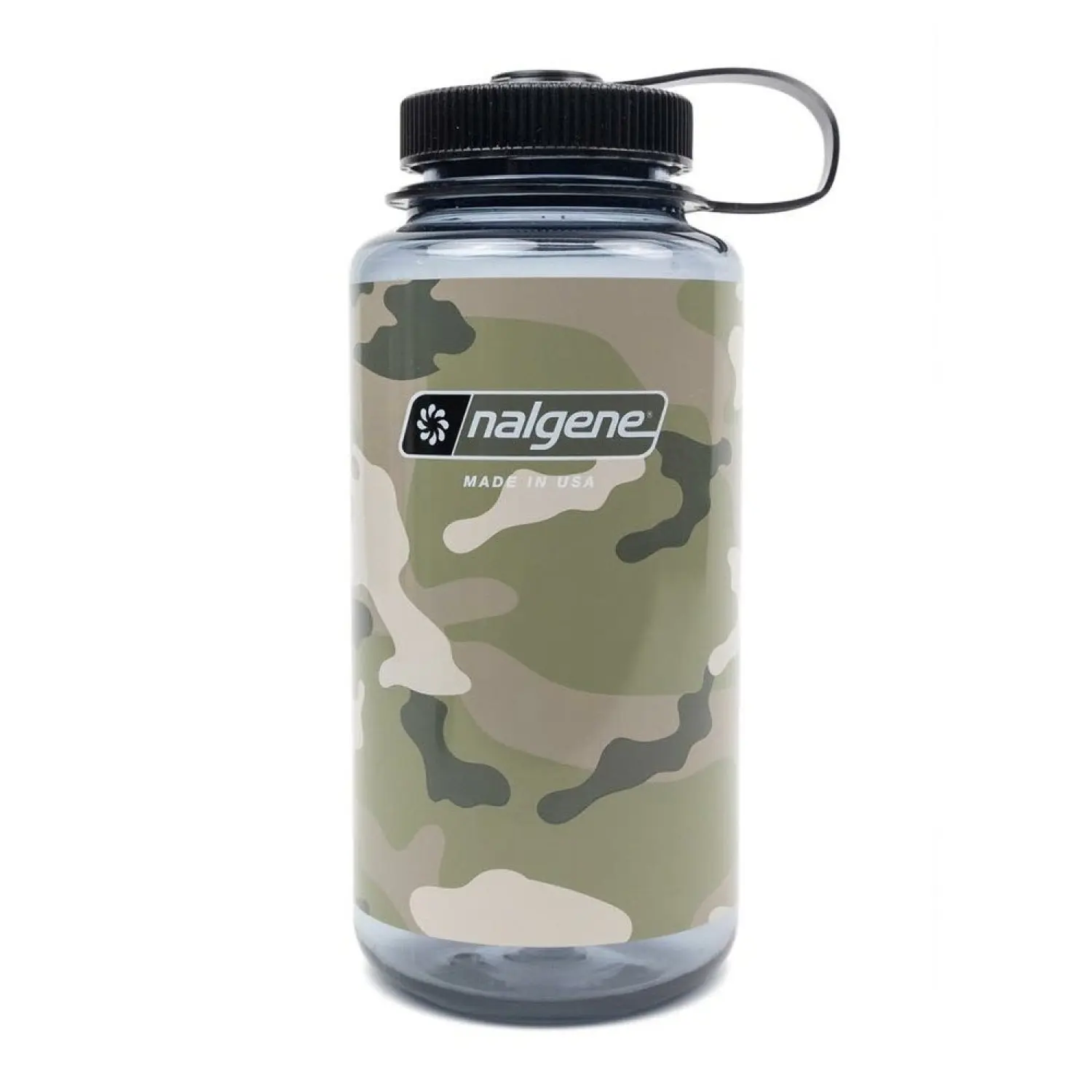 gray w/black camo - Nalgene 32oz Wide Mouth Sustain Design