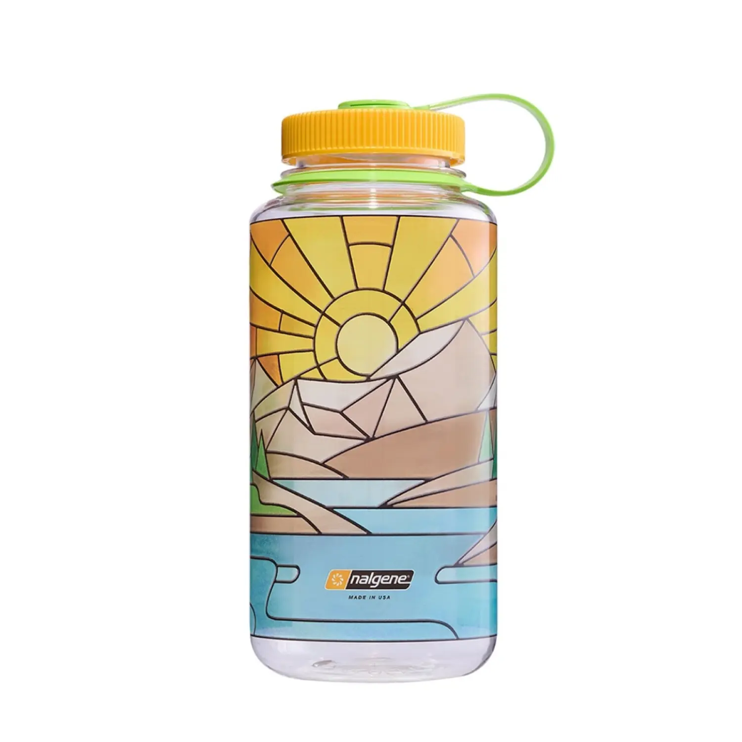clear stained glass river - Nalgene 32oz Wide Mouth Sustain Design