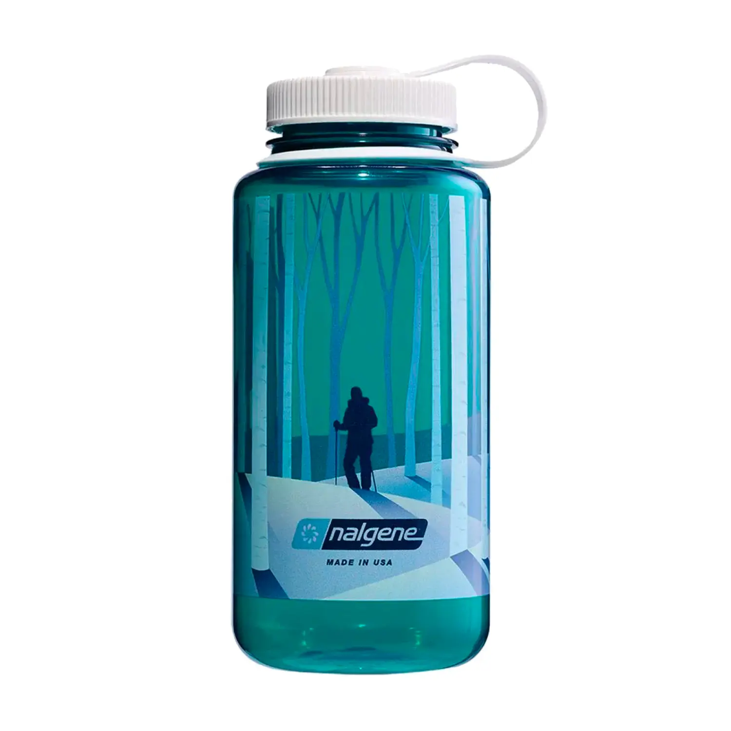 trout w/land scape forest - Nalgene 32oz Wide Mouth Sustain Design