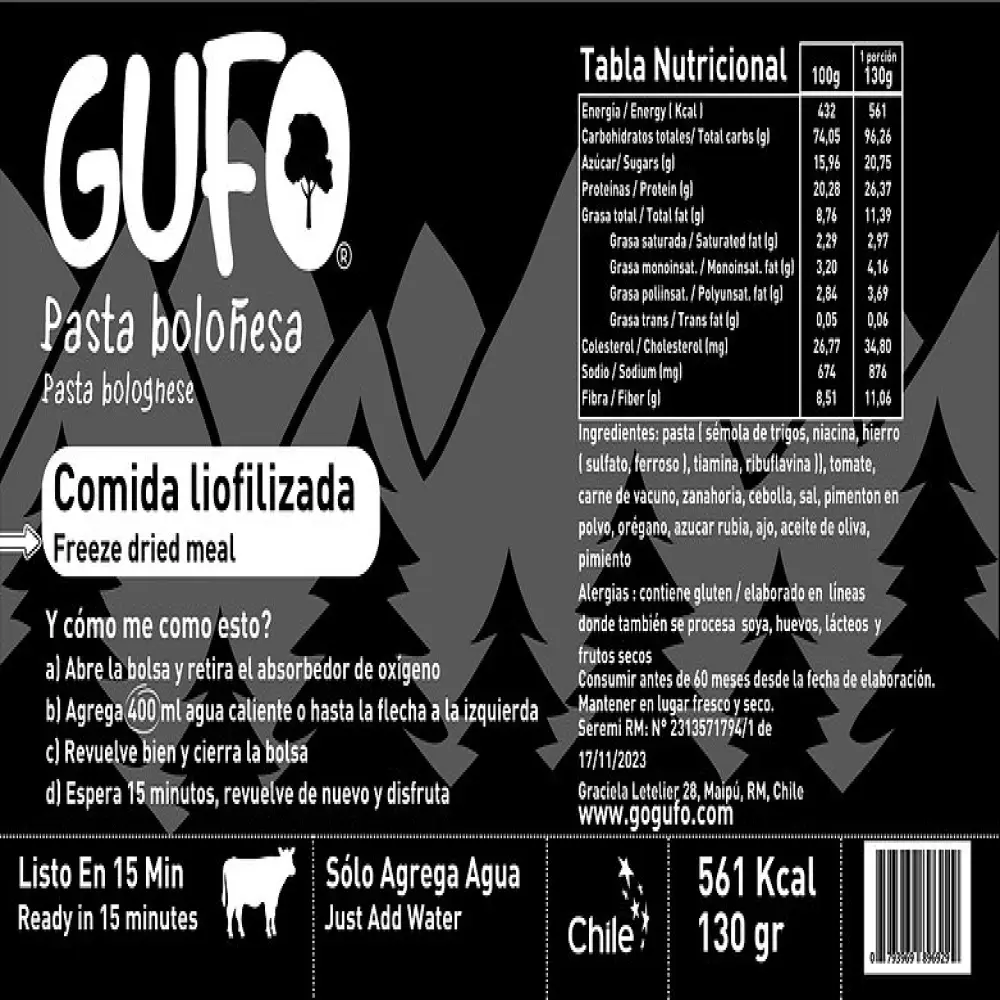 Gufo Foods Pasta Boloñesa con carne