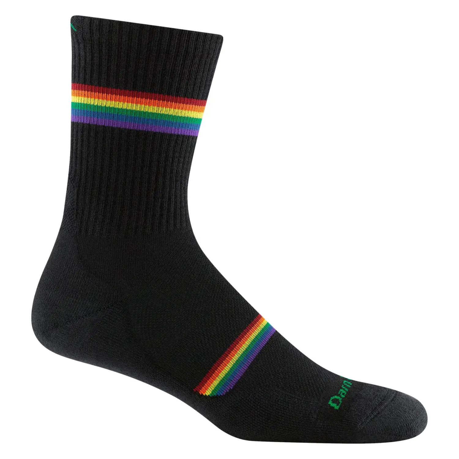 black - Darn Tough Men's Prism Micro Crew Lightweight Running Sock
