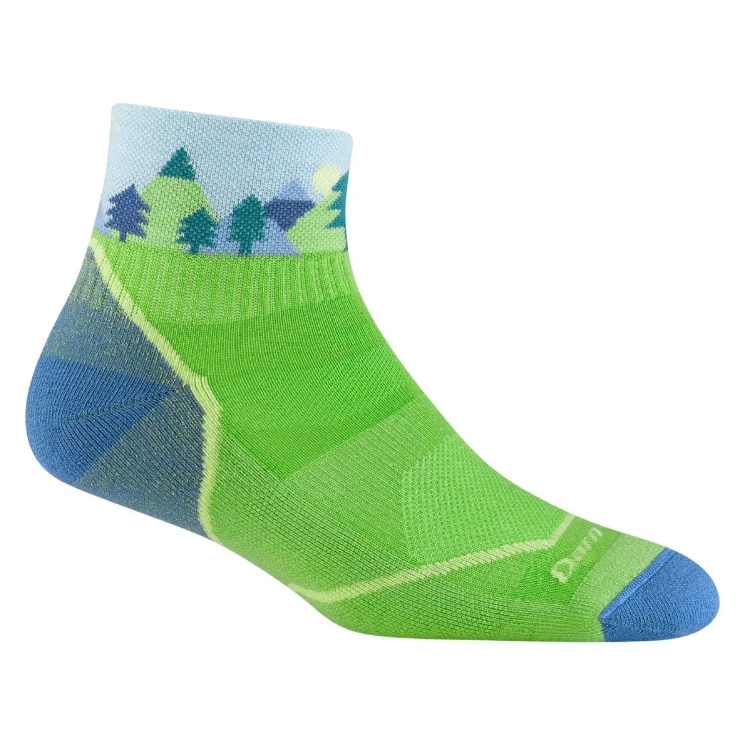 green - Darn Tough Kids Quest Quarter Lightweight Hiking Sock
