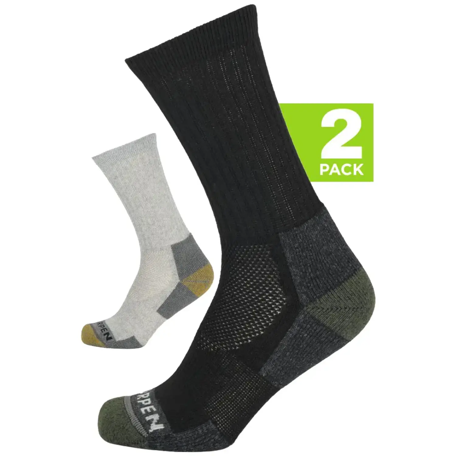 black lt grani - Lorpen T2 2 Pack Wool Hike Crew Unisex Socks