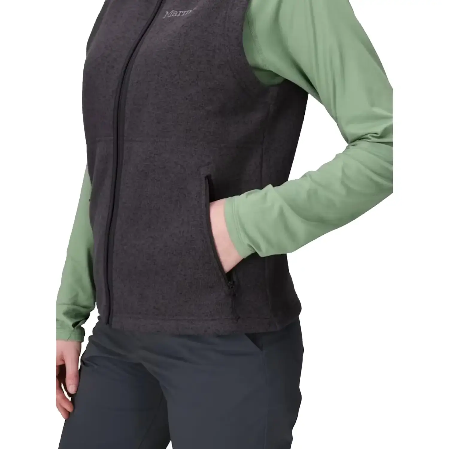 black heather - Marmot Women's Drop Line Sweater Fleece Vest