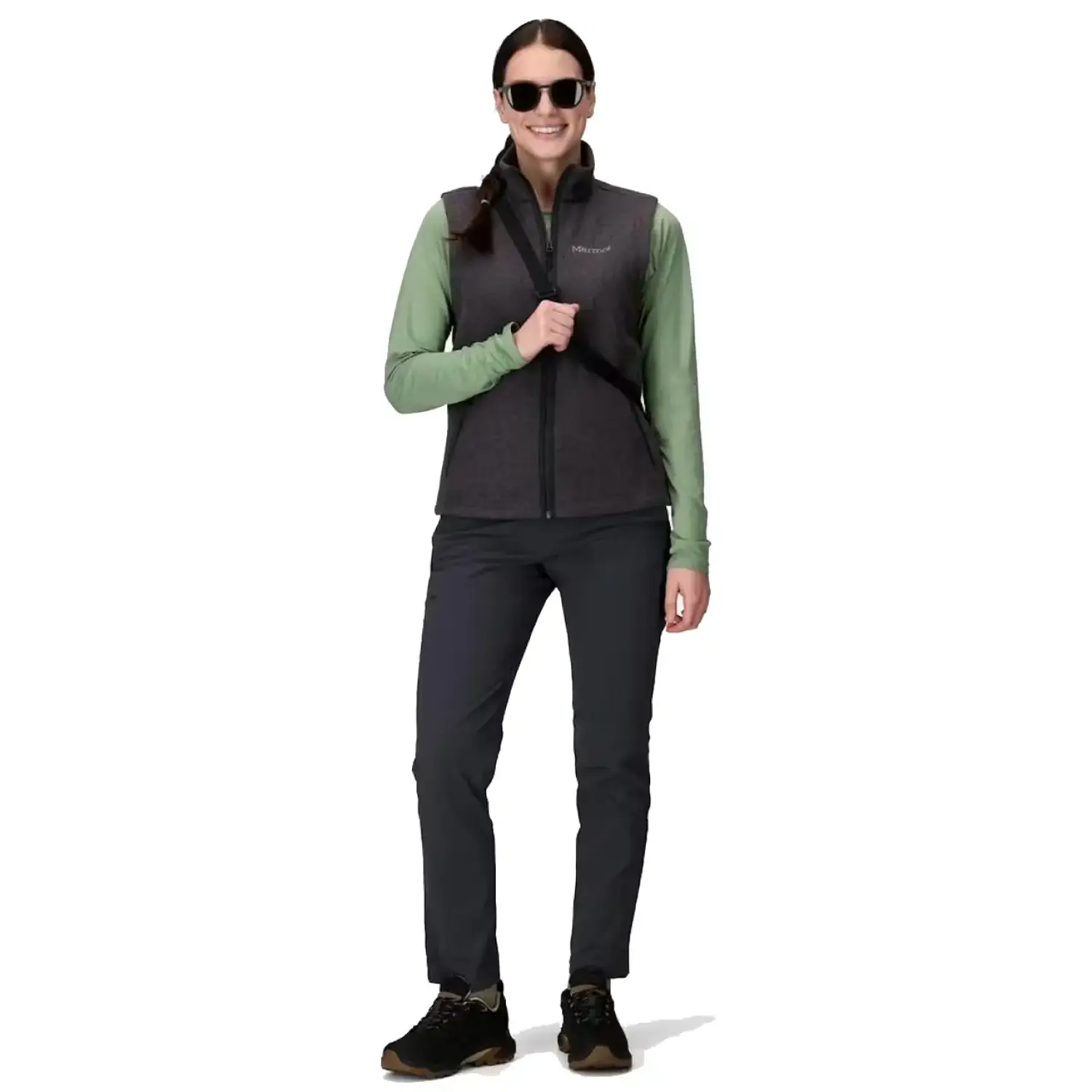 black heather - Marmot Women's Drop Line Sweater Fleece Vest