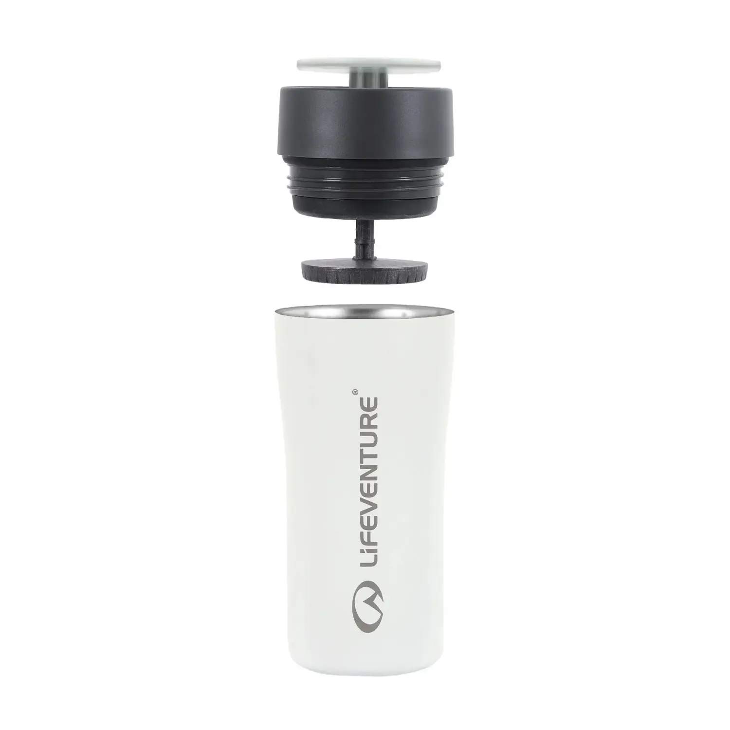 grey - Lifeventure One Touch Thermal Mug