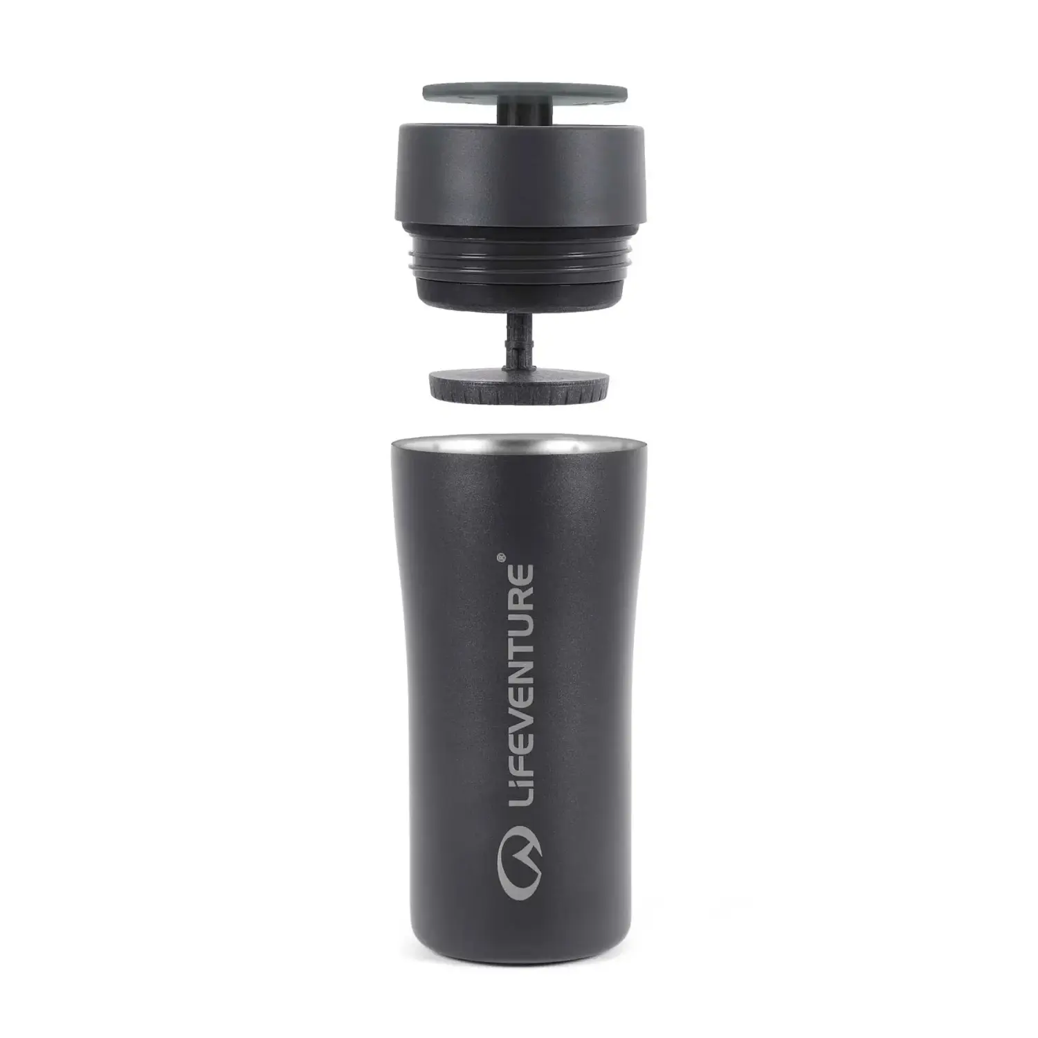 black - Lifeventure One Touch Thermal Mug