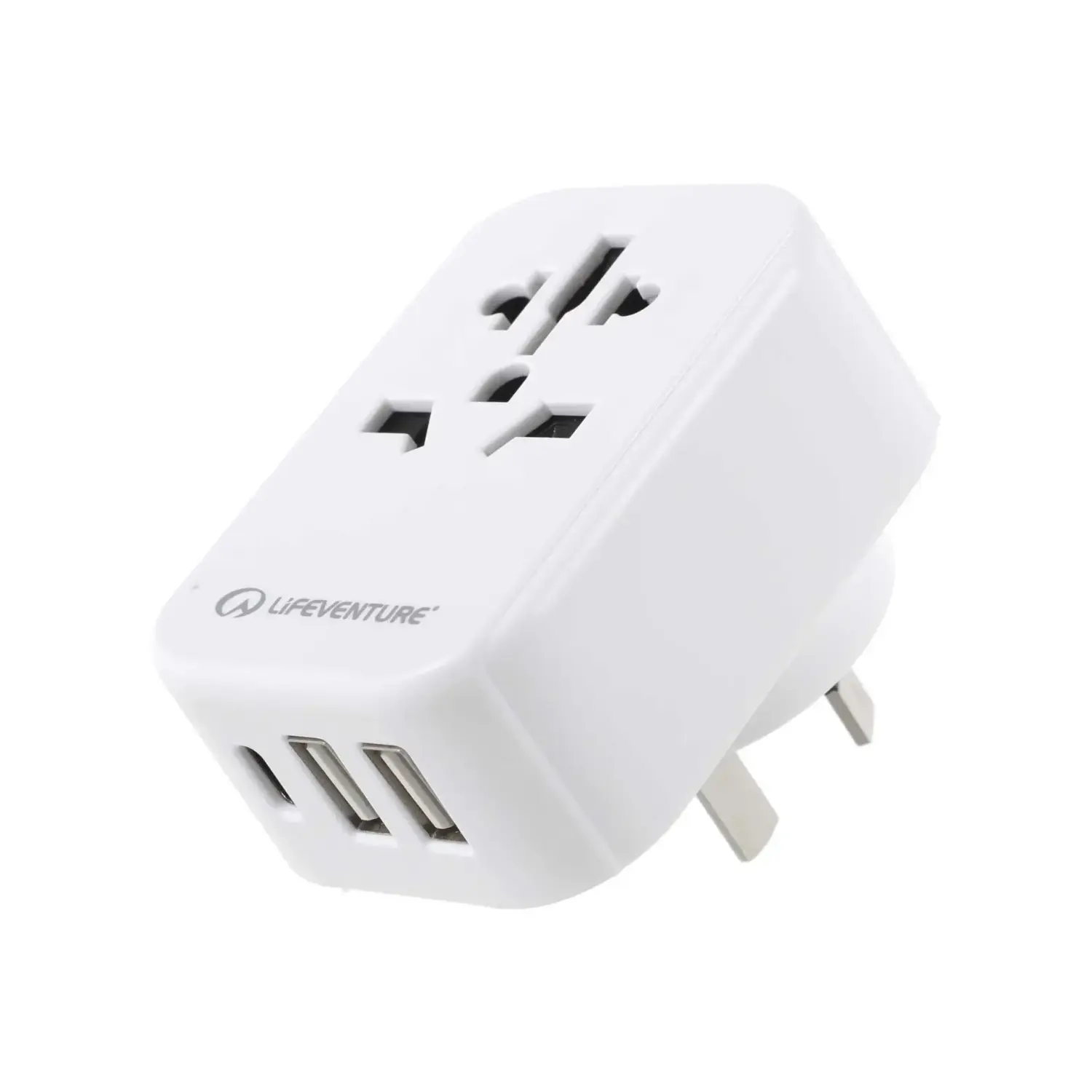 white - Lifeventure USB Travel Adapter